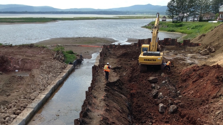 P-17858 culvert on Route 132, Percé -Temporary Retaining