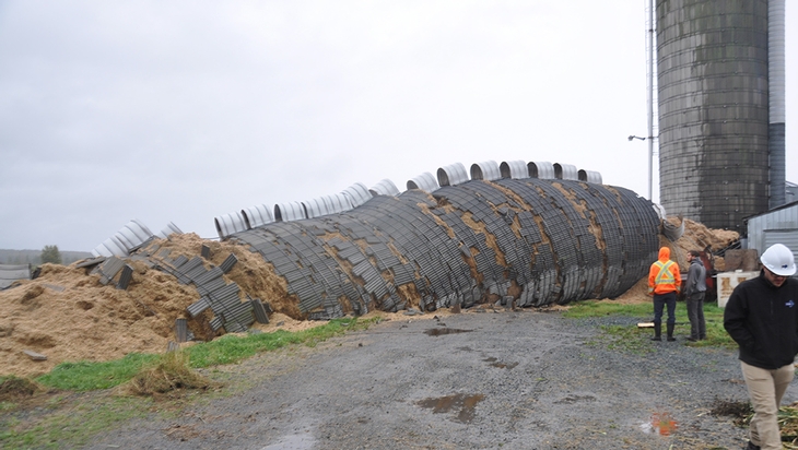 Collapse of an agricultural elevator