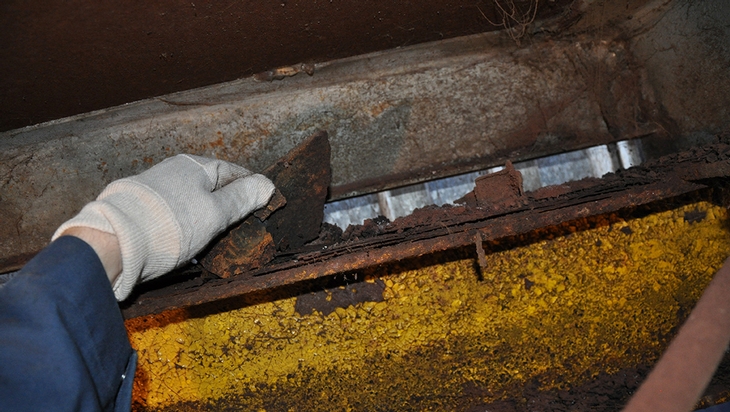 Industrial structure highly stricken by corrosion