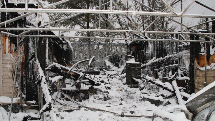 Fire of a residential garage