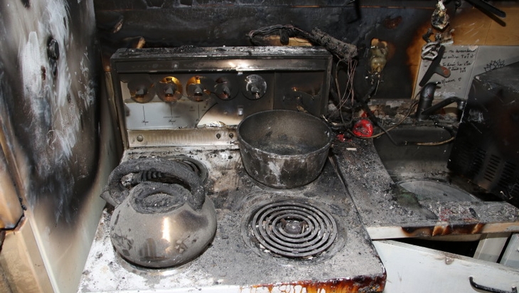 Incendie résultant de l'utilisation d'une cuisinière